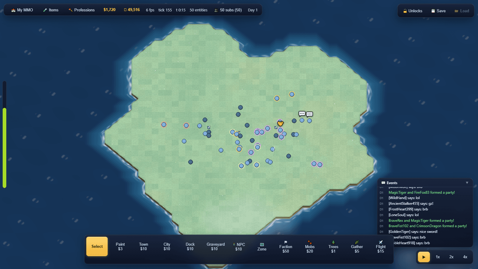Flight paths across the map