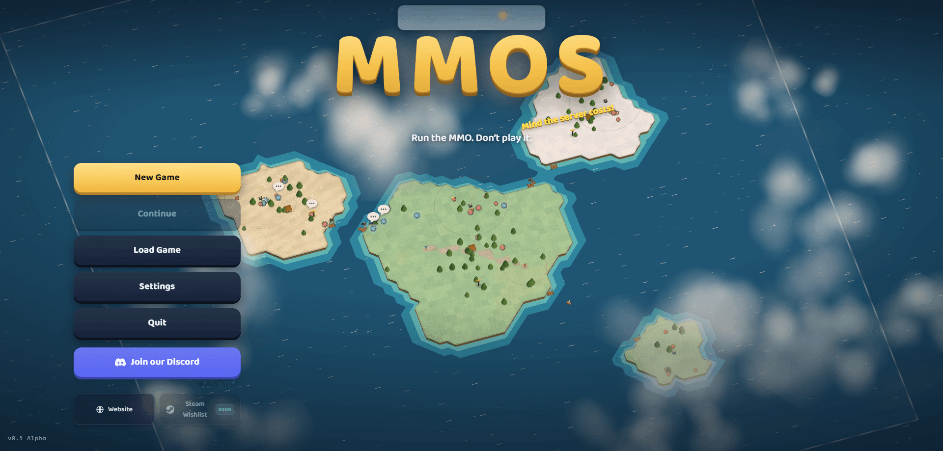 An MMOS world of painted islands scattered across the ocean